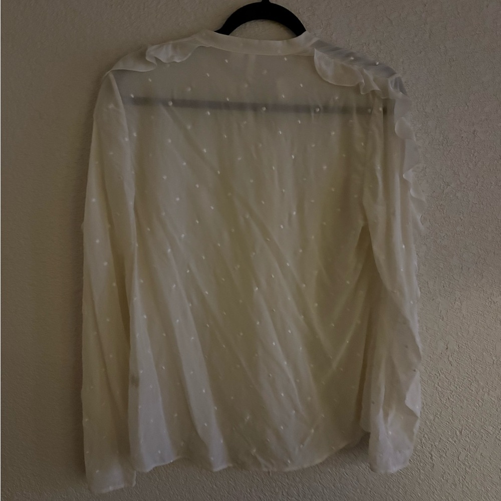 Lewit Ivory Ruffle Front Blouse - Picture 2 of 3